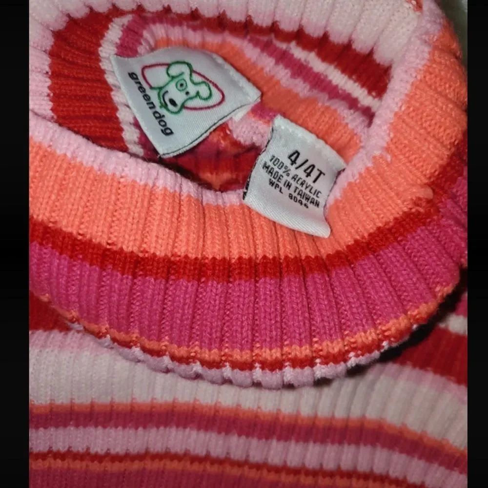 Girl’s comfy striped turtleneck sweater size 4T EUC